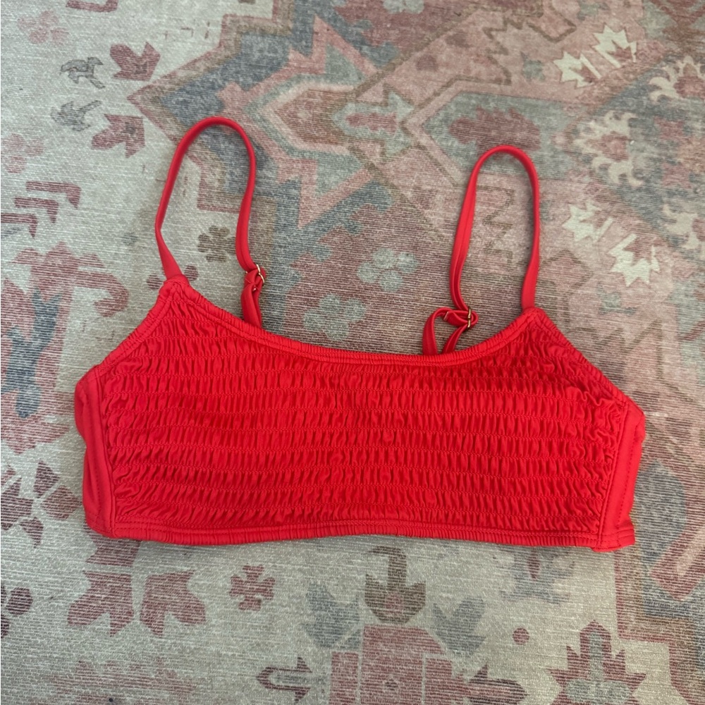 wild fable Red Smocked bikini top